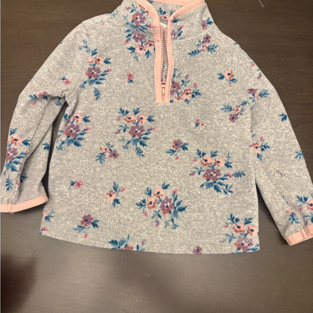 OshKosh B'gosh Floral Kids Sweater - Gray and Pink